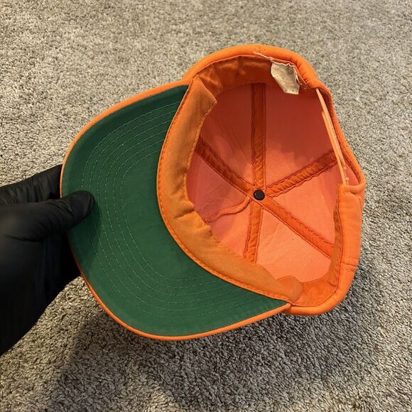 Vintage Whitetail Deer Hunter Safety Orange Foam Snapback Trucker Hat Cap - Picture 4 of 8